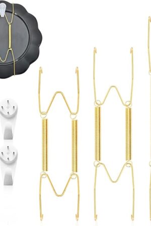 Decorative Plate Hangers for The Wall – 3 Sizes of 6/8/10 Inch Plate Hangers for Display with 4 Pack Wall Hooks, Invisible Wire Heavy Duty Plate Holders for Displaying or Picture Hanging