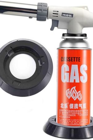 Butane Torch Kitchen Blow Lighter - Japan's Original Culinary Torches Head Chef Cooking Professional Adjustable Flame with Stabilizing Stand for Creme Brulee, Baking, BBQ (Butane Fuel Not Included)