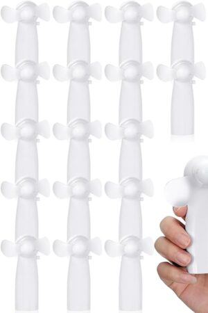24 Pcs Mini Portable Electric Fan Bulk Powerful Personal Handheld Fan for Wedding Favors Summer Music Festival Travel Camping, Battery Not Include(White)
