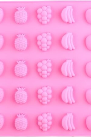 1pcs Fruit Silicone Candy Molds Strawberry Pineapple Grapes banana Apple Shaped Mold For Candy Gummy