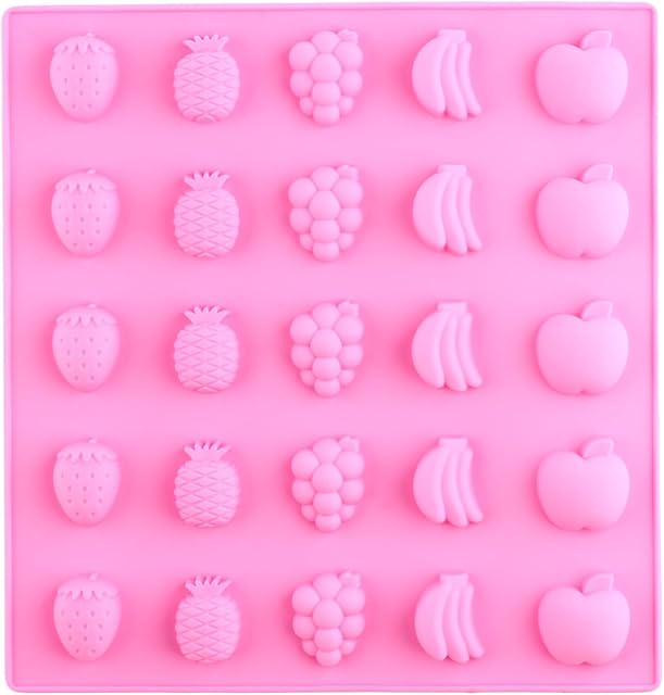 1pcs Fruit Silicone Candy Molds Strawberry Pineapple Grapes banana Apple Shaped Mold For Candy Gummy