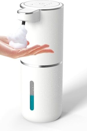 Automatic Soap Dispenser – Touchless Foaming Soap Dispenser 400ml USB Rechargeable Dispenser Electric Wall Mounted 4levels Adjustable Foam Dish Soap Pump for Bathroom Kitchen