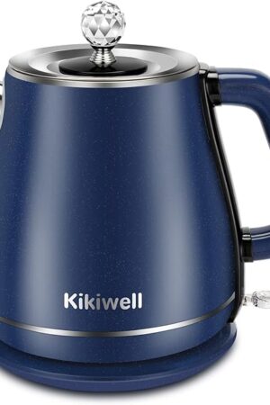Electric Kettles Stainless Steel for Boiling Water, Double Wall Hot Water Boiler Heater, Cool Touch Electric Teapot, Auto Shut-Off & Boil-Dry Protection, 120V/1200W, 1.8Liter, 2 Year Warranty(Blue)