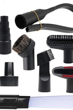 9 Pcs Household Cleaning Vacuum Cleaner Attachments for Shop Vac Accessories - 2 1/2" to 1 1/4" Vacuum Hose Adapter, 1 7/8" to 1" Adapter for Shop Vac, 1 1/4" Vacuum Brush Flexible Crevice Tool