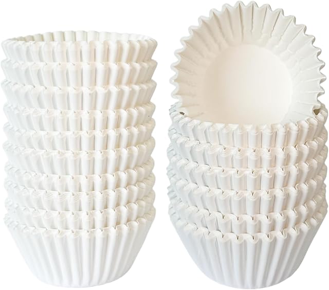 500 Count Mini White Cupcake Liners Grease Resistant Odorless Small Baking Cups (500, Small)