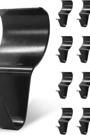 Biaungdo 12 Pcs Vinyl Siding Hooks, Heavy Duty Stainless Steel Black Vinyl Siding Hangers, No Hole Needed Low Profile Siding Clips for Hanging Wreath, Outdoor Decorations
