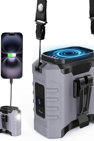 Body Fans Waist, Belt Fan Clip On Waist Portable Cooling Fan Under Shirt,10000mAH 5 Speeds 15000RPM and Flashlight