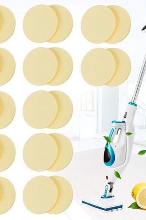 Blulu 24 Pack Replacement Steam Mop Scent Discs Steam Mop Fragrance Discs Pads Compatible with Bissell Powerfresh and Symphony Series Fits Model 1940, 1806 and 1132, Lemon Fresh Fragrance