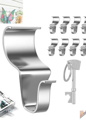 Vinyl Siding Hooks for Hanging Outdoor Decorations,Heavy Duty Wall Hooks for Hanging Garden Flags, Wreaths,Lights,Halloween Decorations,Fall Outdoor Decor with Bottle Opener Pendant (10)