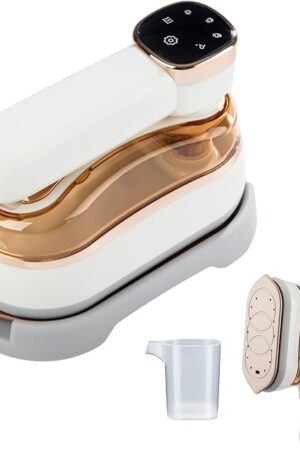 2 In 1 Portable Ironing Machine, Handheld Clothing Steam Iron, 180ยฐRotation, LED Display Ironing Mode, 1200W +15 Seconds Fast Heating, 7-Hole Pressurized Steam, 4-Speed Ironing (Off White)