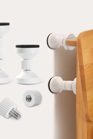 dadop Adjustable Threaded Bed Frame Anti-Shake Tool for Bed, Headboard Stoppers, Bedside Headboards Prevent loosening Anti-Shake Fixer, Easy Install (2pcs White Upgrade Version, 40-100mm)