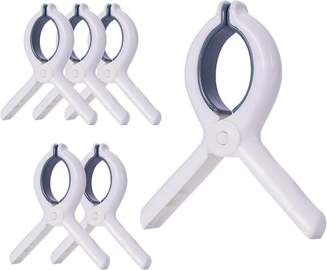 6 PCS Beach Towel Clip,Towel Clips for Beach Chairs for Cruise, Plastic Clothespins for Laundry Towel Clothes, Cruise Ship Essentials for Towel Bands, Picnic Table Clips for Outdoor and Indoor Use.
