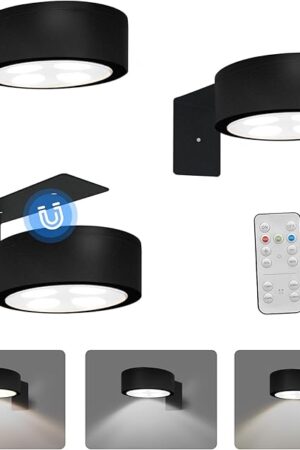 3-Pack Battery Operated Picture Light Magnetic Painting Light with 3 Lighting Modes,Remote and Dimmable Timer Art Display Light for Picture Artworking Frame Portrait,Wireless Wall Decor Puck Lights