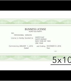 5x10 Business License Frame Black for 3.5x8 Standard Business License with Mat or 5 x 10 Picture without Mat, 5x10 Frame with Shatter Resistant Plexiglass for Wall Hanging or Tabletop, Black