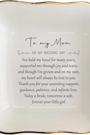 Ceramic Ring Dish, Mother of The Bride Jewelry Dish, Everything I Am is Because of You, Mother of The Bride Gifts from Bride, Mother Daughter Gift, Bridal Shower Gifts (Bride's Mom 04)
