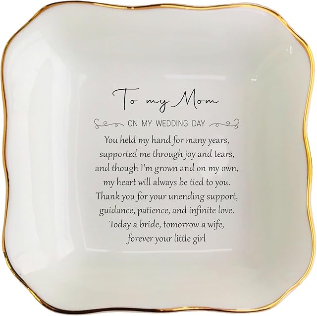 Ceramic Ring Dish, Mother of The Bride Jewelry Dish, Everything I Am is Because of You, Mother of The Bride Gifts from Bride, Mother Daughter Gift, Bridal Shower Gifts (Bride's Mom 04)
