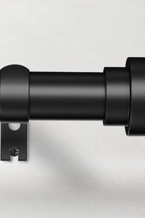 Curtain Rods for Windows 66 to 120, 1 Inch Adjustable Black Curtain Rod, Heavy Duty Long Window Drapery Rods with End Caps, Modern Style Indoor Outdoor Curtain Rods for Patio Bedroom, Size 32"-120"