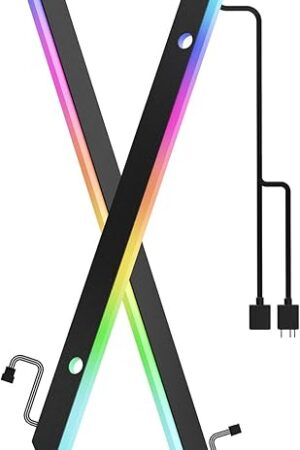ASIAHORSE ARGB Light Strip for Motherboard, 28 Independent Addressable RGB, 5V 3-pin Motherboard Aura Sync, Lightsaber-X Led PC Parts Kit Compatible with ATX