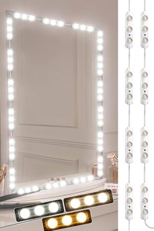 Vanity Lights for Mirror LED Makeup Light Strip with 3 Color Temperature Lighting Modes and Dimmable Stick on Vanity Bathroom Mirror,Ultra Bright (Mirror Not Included)