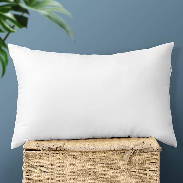 Artscope Premium Lumbar Throw Pillow Insert Rectangle Form Cushion Stuffer for Couch, Sofa, Bed - Indoor Decorative Pillows Inserts 12x20 Inch