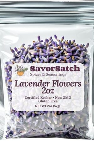 Dried Lavender Flowers Buds – 2 oz Resealable Pouch | Culinary Grade, Whole Flower, Kosher Certified, Non-GMO | Soothing Aroma, Herbal Tea, Baking, Crafts, Sachets – Product of Albania