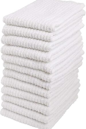 Bar Mop Dishcloth Dish Cloth Towels, 100% Cotton, Set of 12