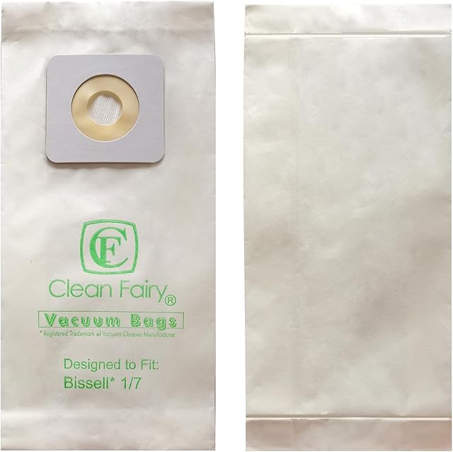 CF Clean Fairy 20Pack Replacement Bissell Style 1&7 Bags for PowerForce 1739 3522 3525 71Y7 PowerGlide 3545 Plus 3350 3550 3553 Lift-Off 3554 Powertrak 6592 Powerlifter Pet 2019 Series Upright Vacuums