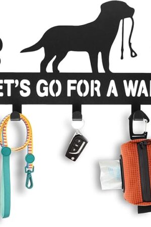 XSCQ Iron Dog Leash Holder for Wall with 5-Hooks
