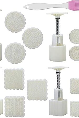 4 Sets 12 Pcs Mode Mooncake Fodant Gift DIY Moon Cake Mold (12)
