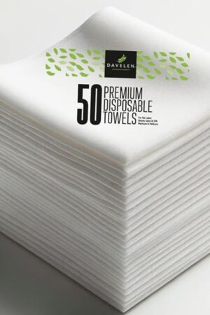 DAVELEN Disposable Luxury Towels, 50-Count, 31.5" x 15