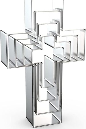 Cross Cookie Cutter Set Assorted Sizes - 5 Inch, 4 Inch, 3 Inch, 2 Inch - Cross Shaped Cookie Clay Cutter Biscuit Fondant Mold for Christian Religious Baptism Christmas Easter - 4 Pcs Stainless Steel