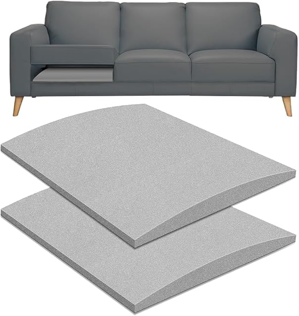 22" x 22" Couch Cushion Support for Sagging Seat, 2 PCS Large Size Insert Sofa Cushion Support Board for Better Lift, 45D High-Density Foam Couch Replacement for Furniture Seat Sagging Repair, Grey