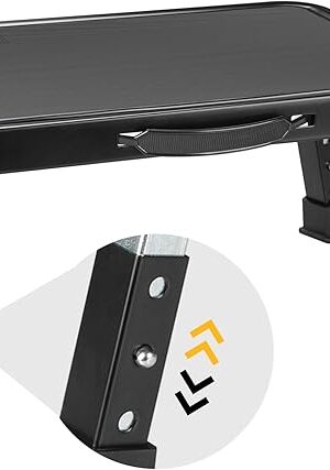 BONTEC 3-Level Adjustable Folding Step Stool, 330lbs Heavy Duty Metal Ladder with Anti-Slip Pedal & Locking Legs, Portable Foldable Step Stool for Adults, Seniors, RV, Kitchen, Bathroom, Home, Office