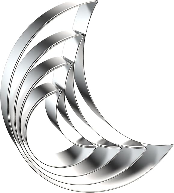 Crescent Moon Cookie Cutter Set - 5 inch, 4 inch, 3 inch, 2 inch - 4 Piece New Moon Cookie Cutters Shapes Molds - Stainless Steel