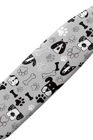 Cute Dog Ironing Board Cover, Resist Scorching and Staining 15x54 Inch Elastic Edge Heavy Duty Thick Padding with Hook and Loop