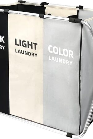 180L Large Laundry Basket, Freestanding Laundry Hamper, Collapsible Tall Clothes Hamper with Handles for Clothes Toys in the Dorm & Family Closet Storage Container and Organizer (1-Pack)