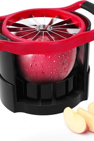 [Upgraded] Newness 5.12 Inch Large Apple Slicer, Cut 16 Thin Slices All the Way Through, HEAVY - DUTY Stainless Steel Apple Corer & Slicer for Fruits & Vegetables - Dishwasher Safe