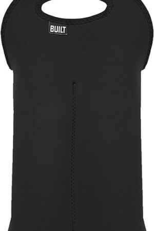 BUILT 2B-BLK 2-Bottle Stain Resistant Neoprene Wine/Water Bottle Carry Tote, Black