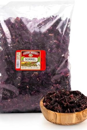 Angel Brand Dried Sorrel Hibiscus Flowers 1.5 lbs Pouch - Discover Rich Flavor & Aroma of Healthful Delights with Hibiscus Tea Loose Leaf - Enjoy Refreshing, & Nutritious Beverages to Elevate Health