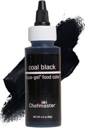 Chefmaster Coal Black Liqua-Gel® Food Coloring | Vibrant Color | Professional-Grade Dye for Icing, Frosting, Fondant | Baking & Decorating | Fade-Resistant | Easy-to-Use | Made in USA | 2.3 oz