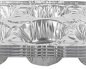 Deluxe Silver Disposable Aluminum Foil Muffin Pans - 6 Cavity (Pack of 4) - Premium Quality - Perfect for Home Bakers & Professionals