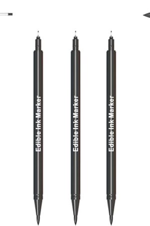 3pcs Black Food Coloring Markers, Double Sided with Ultra Fine Tip(0.5mm) Edible Pen, Food Grade Gourmet Writer for Decorating,Painting,Drawing, Baking,Fondant,Cake,Cookie,Frosting by Edibleink