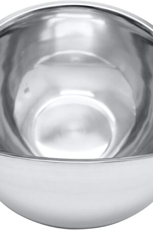 8 Quart, Set of 2, Mixing Bowls, Stainless Steel, Professional Chef, Commercial Kitchen, 13.25 Inches Diameter, Flat Base