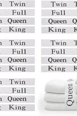 20 Pieces Bed Sheet Organizer Bands Bed Sheet Keepers Closet Organization Elastic Linen Labels for Bed Sheet Sets(Queen,King,Full,Twin)