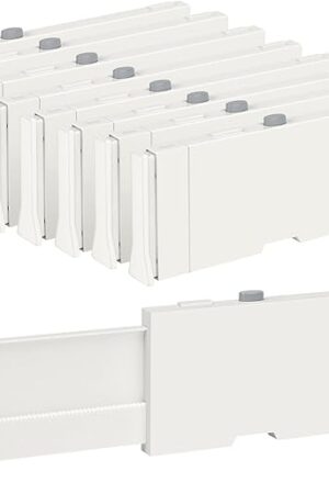 Vtopmart Drawer Dividers for Clothes 8 Pack, Adjustable 4" High Expandable from 11.6"-17" Dresser Drawer Organizer, Plastic Drawers Separators for Dresser, Baby Clothes, Kitchen and Office Storage