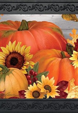 Briarwood Lane Autumn Pumpkin Trio Fall Doormat 30" x 18" Indoor Outdoor