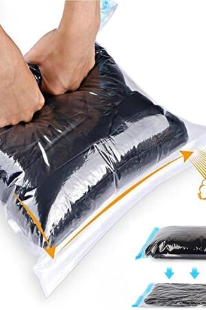 Compression Bags - Travel Essentials 12 Pack Space Saver No Vacuum or Pump Needed Storage Accessorie and Home Packing Organizers (transparent)