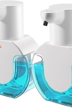 2 Pack Automatic Foaming Soap Dispenser 14.2oz/420ML Touchless Automatic Foaming Soap Dispenser,Rechargeabled Wall Mounted Smart Soap Dispenser for Bathroom Kitchen