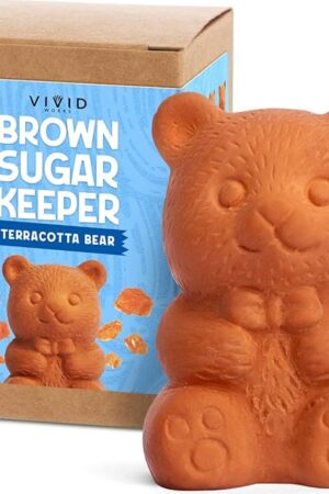 Brown Sugar Keeper - Terracotta Brown Sugar Bear to Maintain Food Moisture in Storage Container - Terra Cotta Food Saver