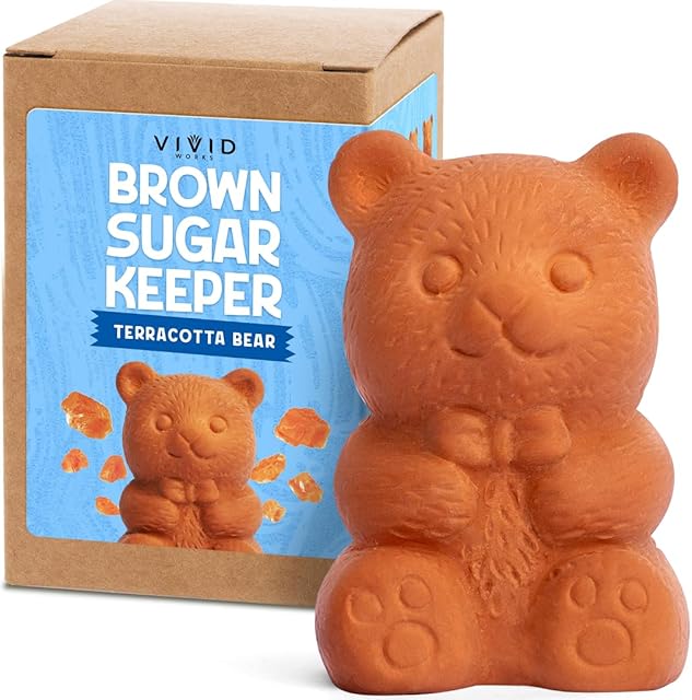 Brown Sugar Keeper - Terracotta Brown Sugar Bear to Maintain Food Moisture in Storage Container - Terra Cotta Food Saver